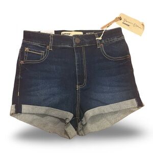 Garage Brand Denim Cut-Off Shorts Retro High Waist Dark Denim Size 01